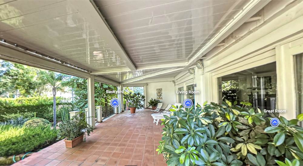 great room porch, garden view